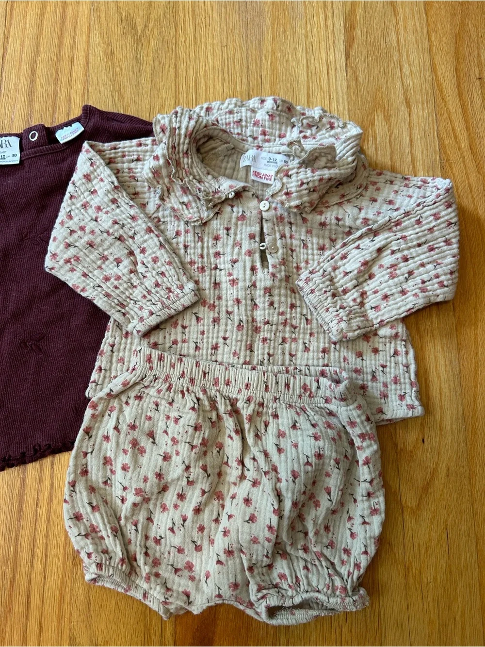 Zara baby bundle, pink, cream, burgundy